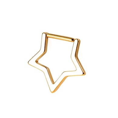 Argola articulada de titânio em forma de estrela