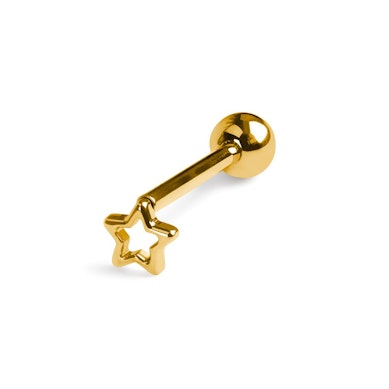 Barbell em titânio para a língua com estrela