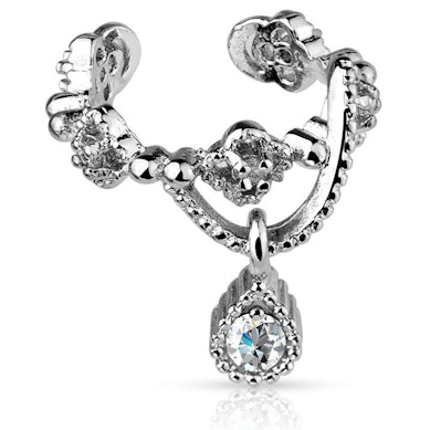 Earcuff com uma pedra pendurada