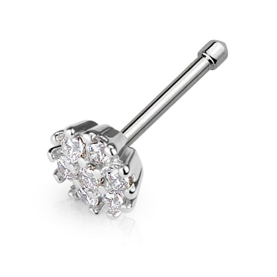 Nariz barra com flor de pedrinhas