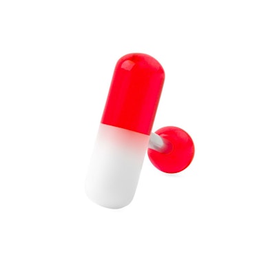 Barbell para a língua com cápsula colorida