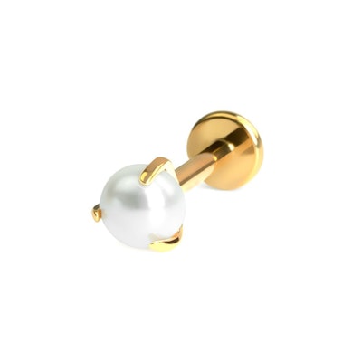 Labret de titânio com pérola