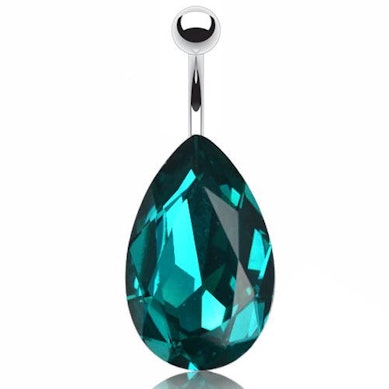 Piercing para o umbigo com pedra grande tipo gota