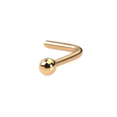 Nariz piercing de ouro 14 quilates com bola