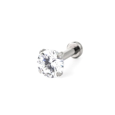 Labret de encaixe em titânio com pedra agarrada