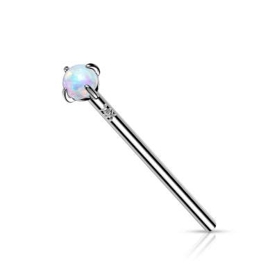 Nariz piercing fishtail em ouro 14 quilates com opala