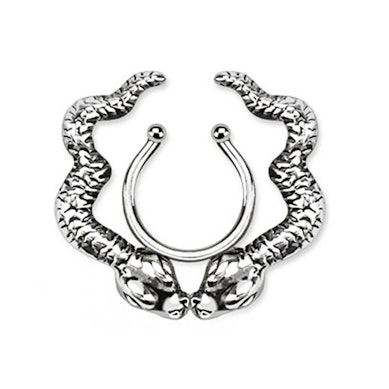Mamilo piercing falso com cobras