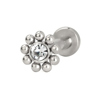 Labret com rosca interna e pequenas contas