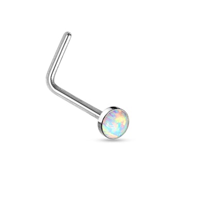 Nariz piercing com pedra opala