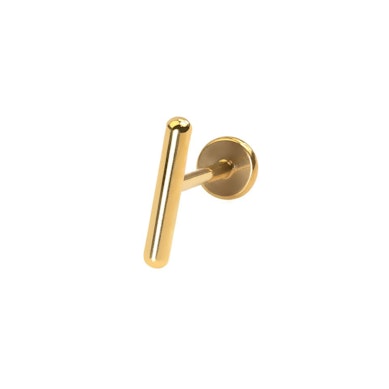 Labret em titânio com barra