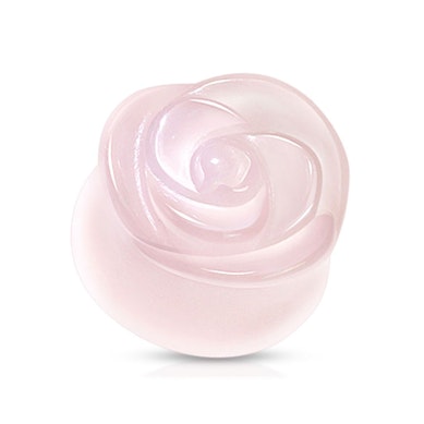 Plug de quartzo rosa com uma rosa