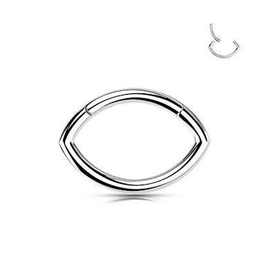 Argola articulada oval em titânio