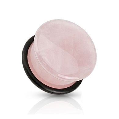Plug de quartzo rosa com um o-ring