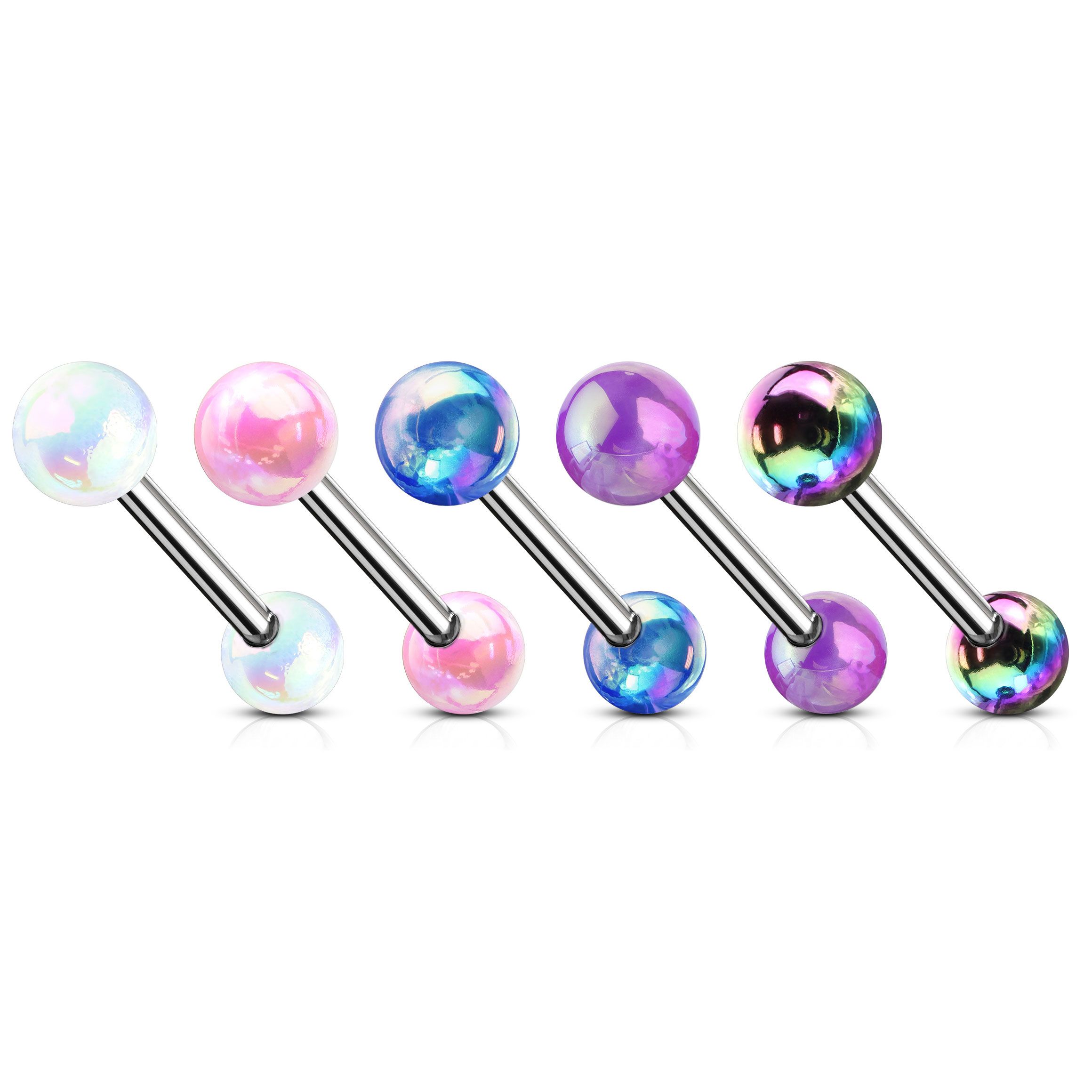 Barbell reto com bolas metalizadas