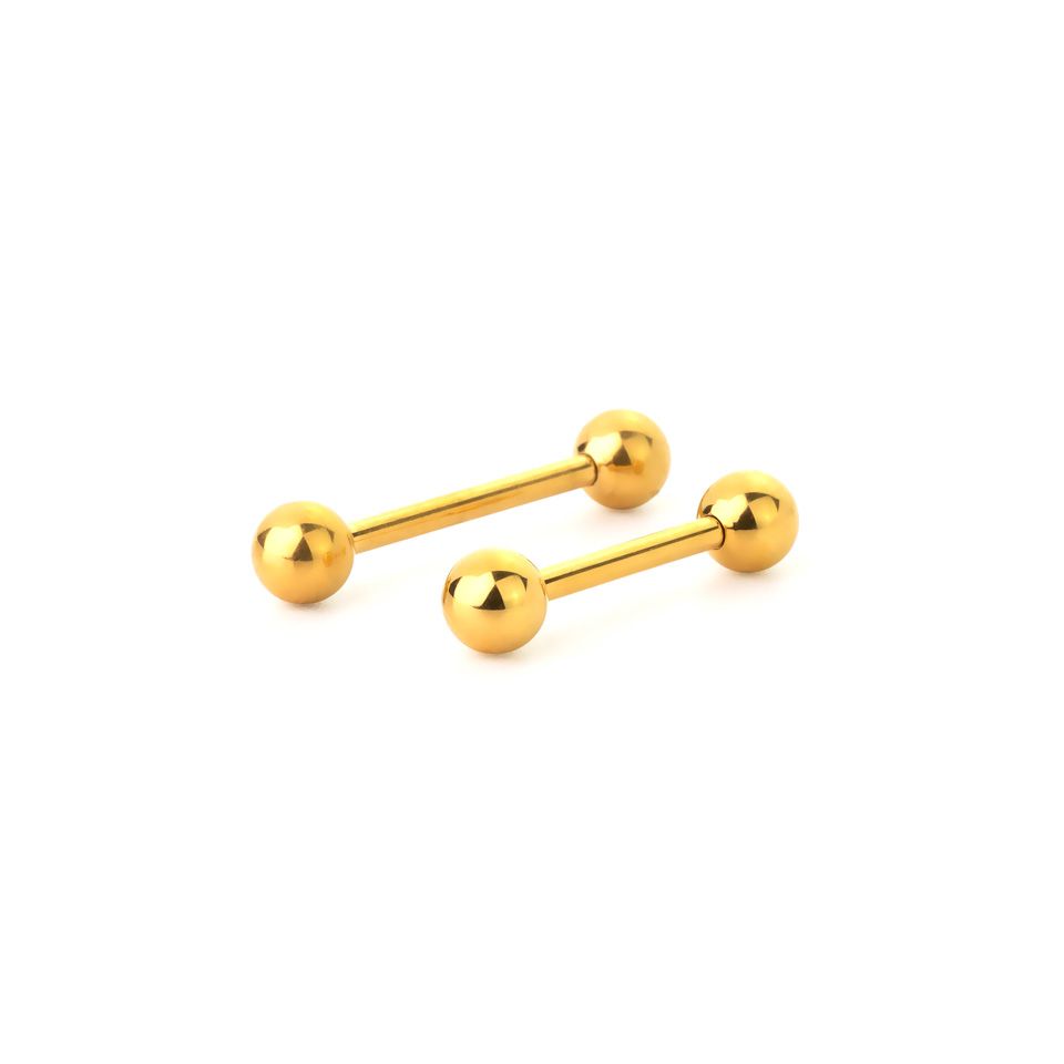 Barbell reta de titânio colorido com rosca interna