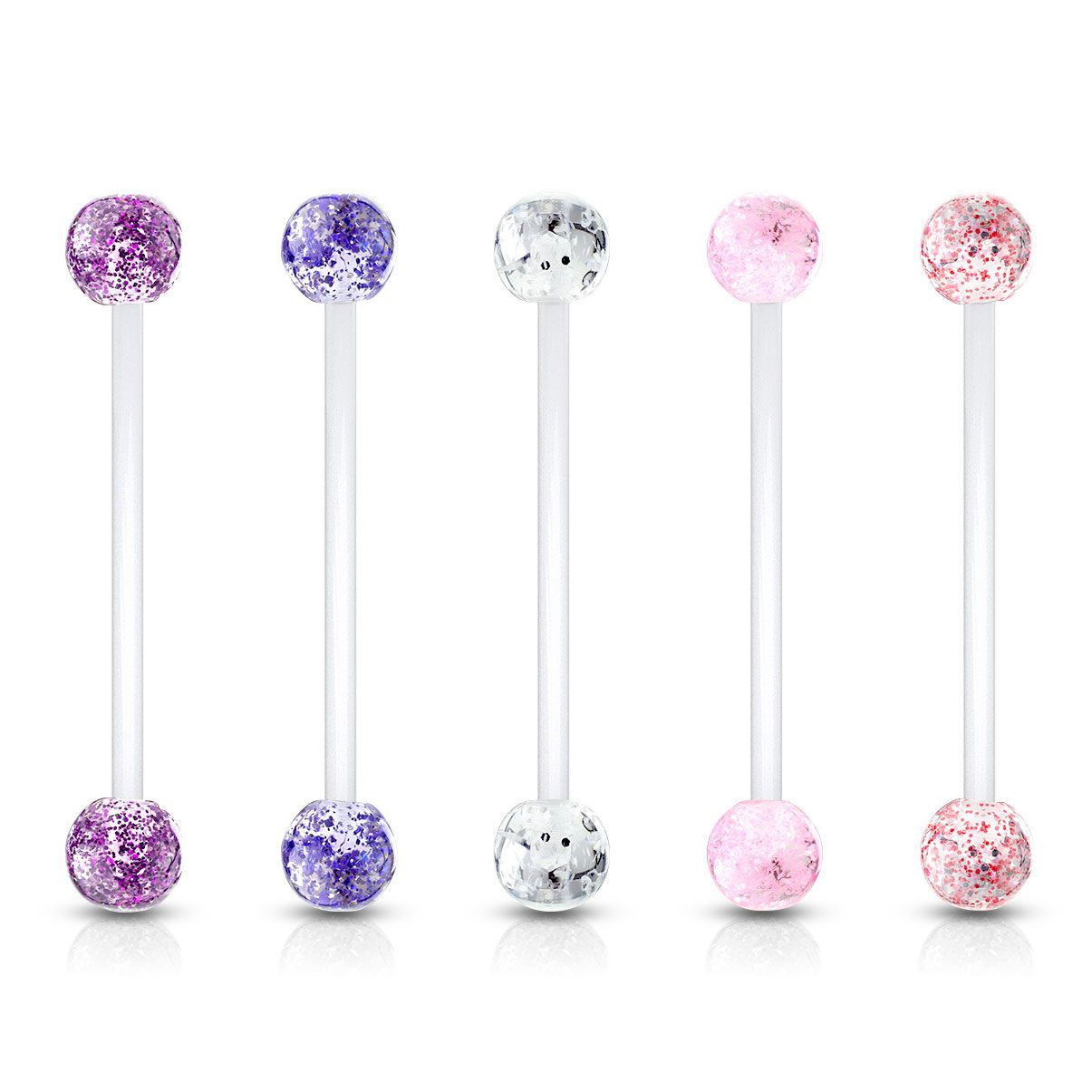Umbigo barra com bolas de glitter para grávidas