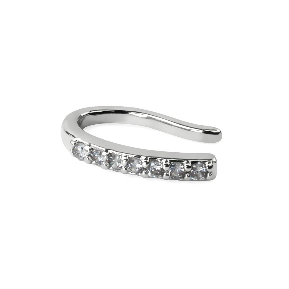 Piercing para o nariz falso com linha de pedras brilhantes
