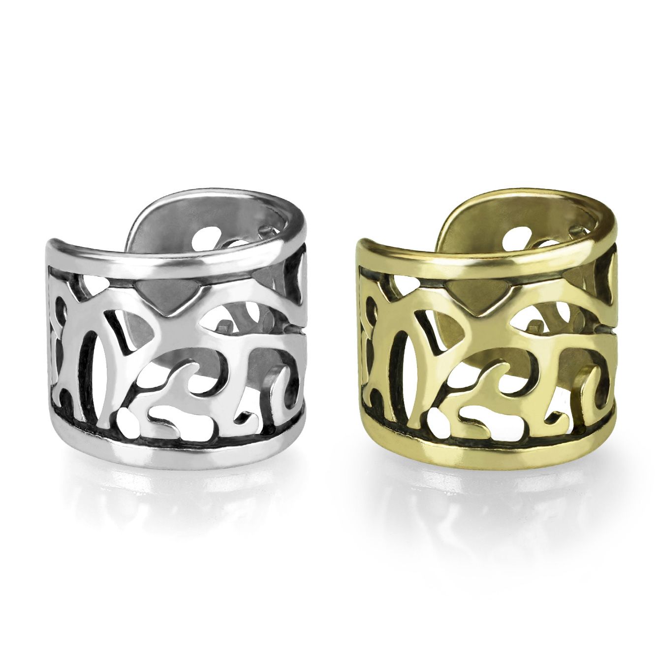Earcuff com design de filigrana largo