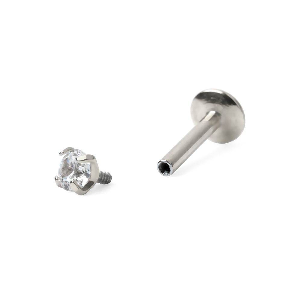 Labret com várias cores e designs de pedra