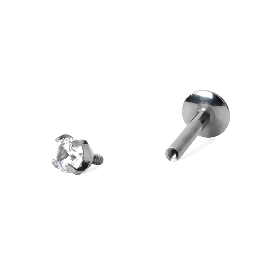 Labret de titânio com modelos diferentes de pedra