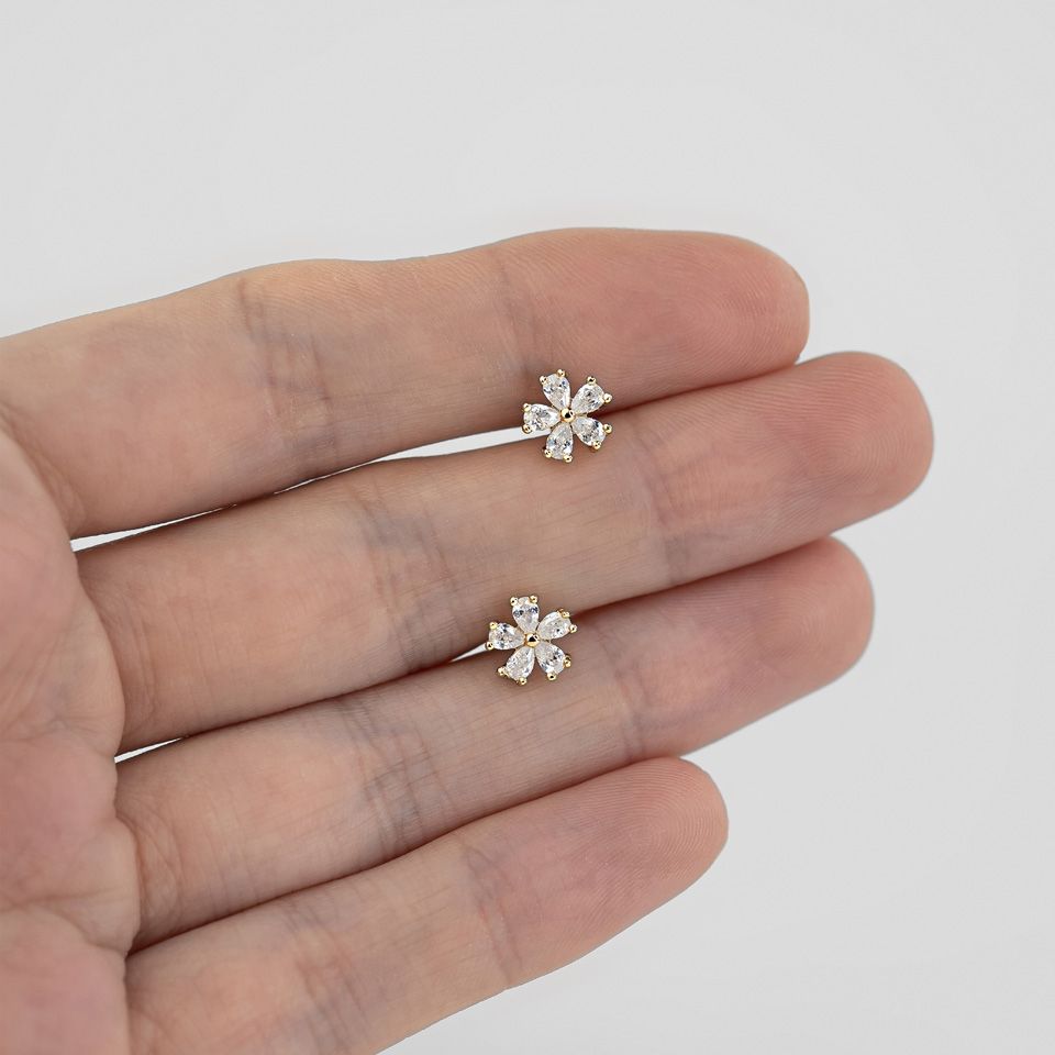 Labret com rosca interna e flor de cinco pétalas