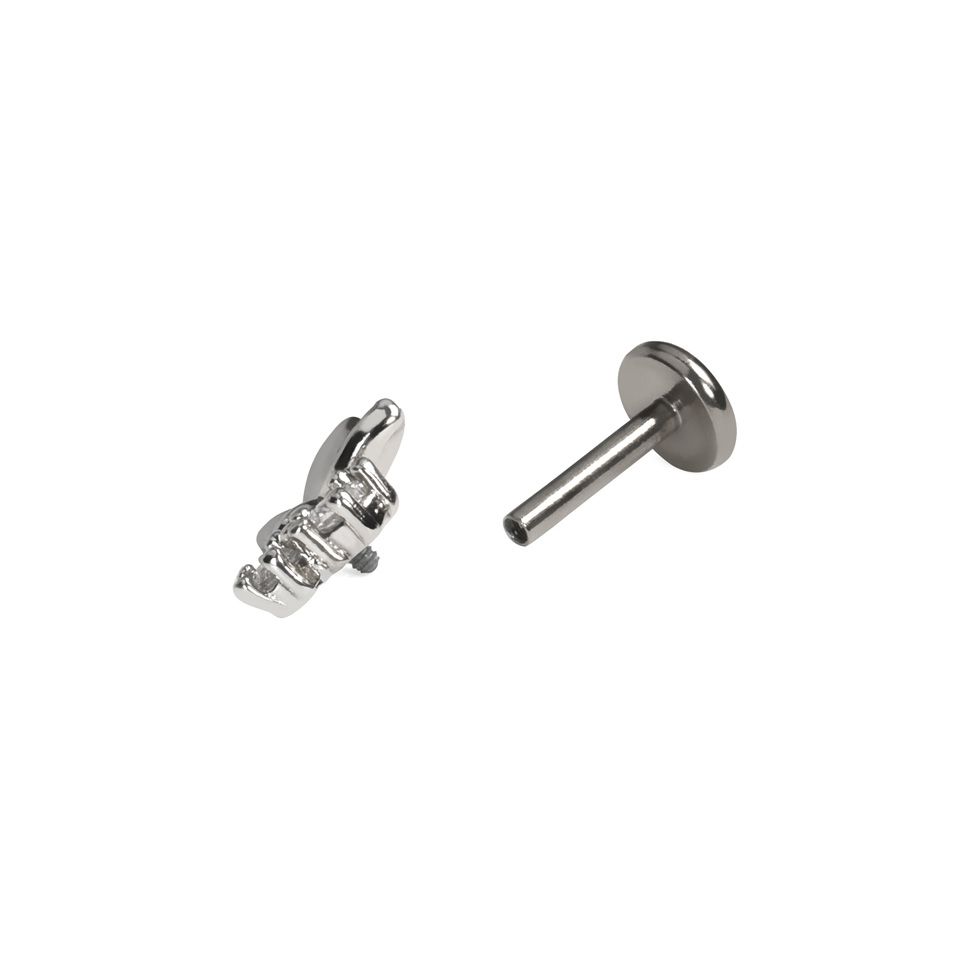 Labret em forma de borboleta com pedras