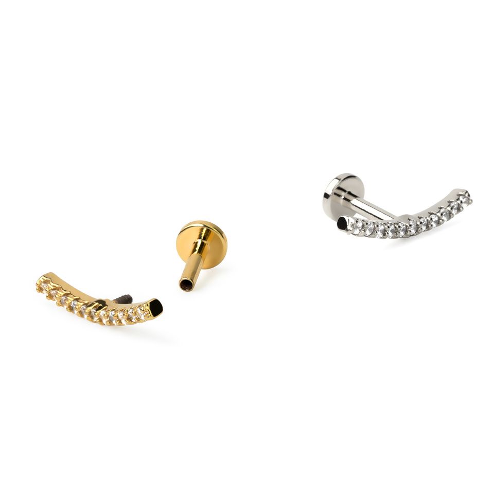 Labret com rosca interna e arco de pedras