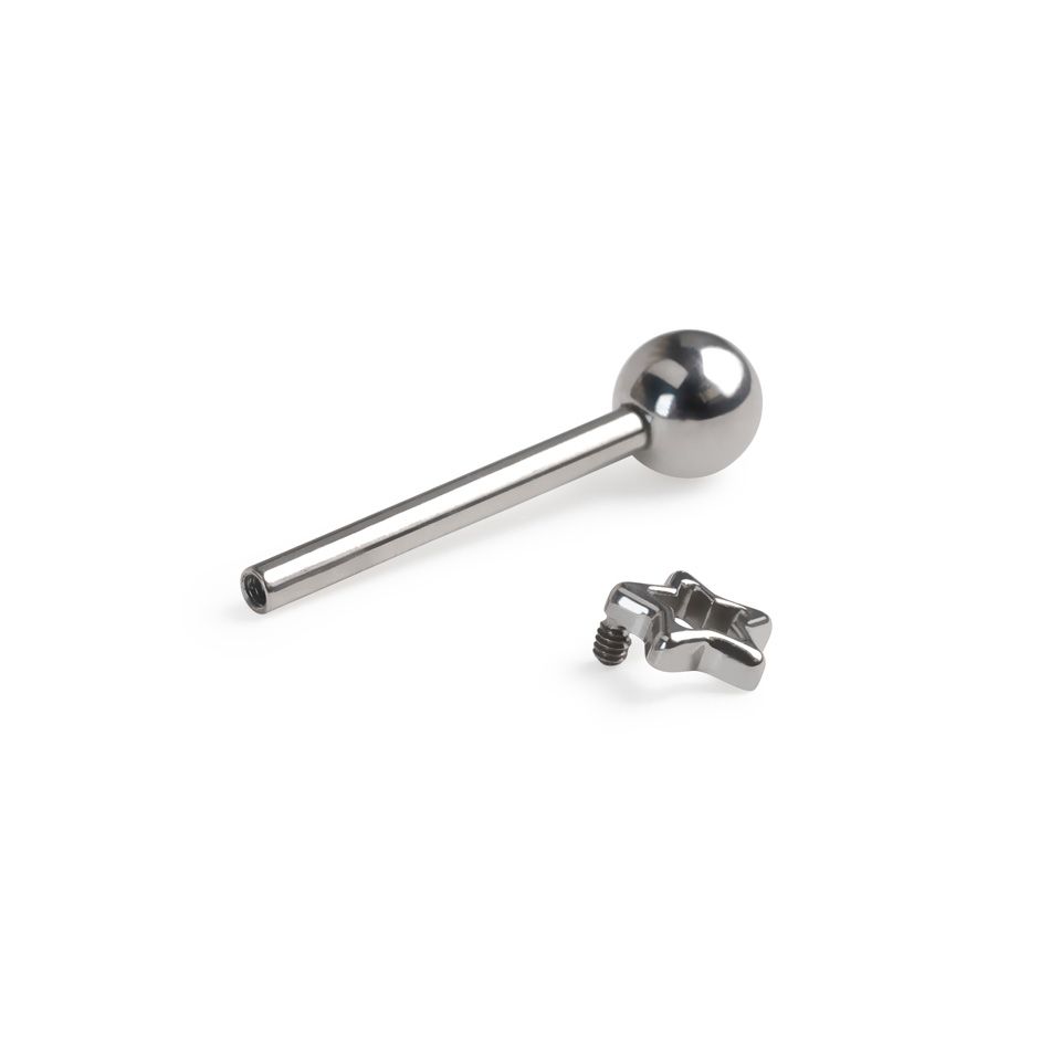 Barbell em titânio para a língua com estrela