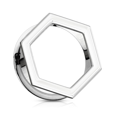 Alargador com forma hexagonal em cinco cores diferentes 