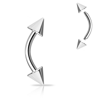 Barra de piercing curvado com espigão