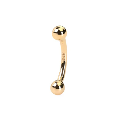 Barra curvada de ouro 14 quilates