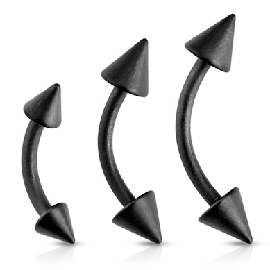 Barbell curvo preto mate com espigões