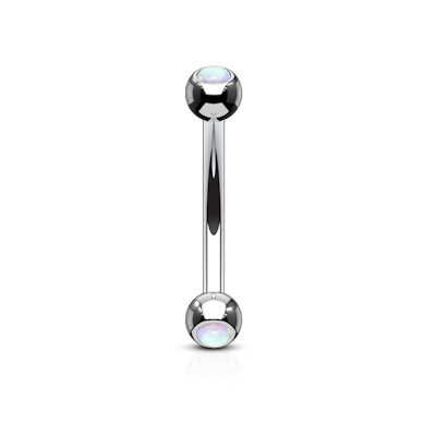 Barbell curvo com opalas embutidas