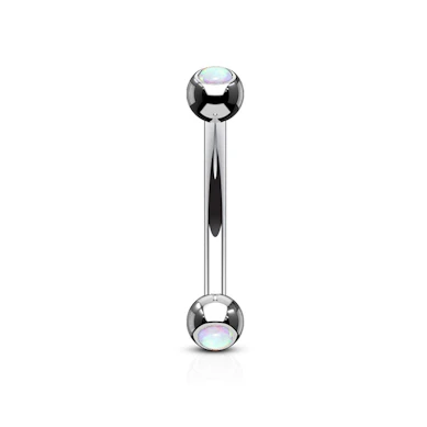 Barbell curvo com opalas embutidas