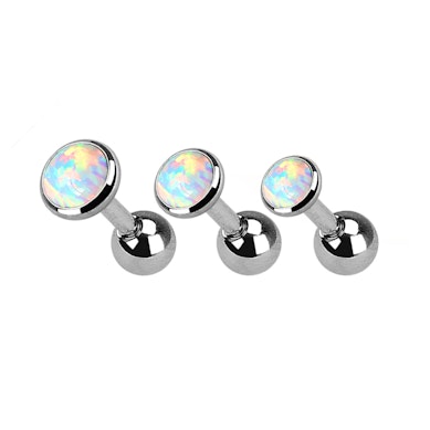 Orelha conjunto de piercings com pedra opala