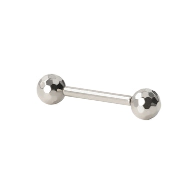 Barbell de encaixe em titânio com bolas de espelhos