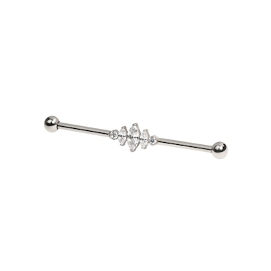 Barbell industrial em titânio com pedras em marquesa