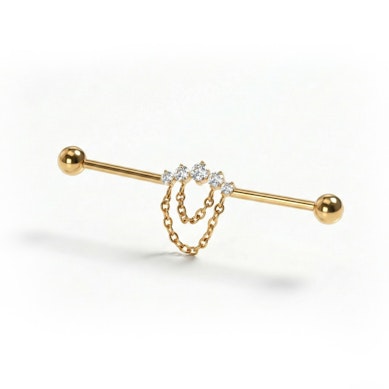 Barbell industrial em titânio com pedras e correntes