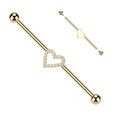 Barbell industrial em titânio com coração no centro