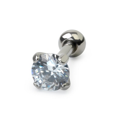 Barbell de titânio com pedra redonda