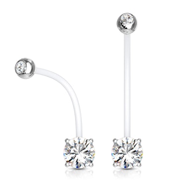 Umbigo piercing para gravidez com pedras coloridas