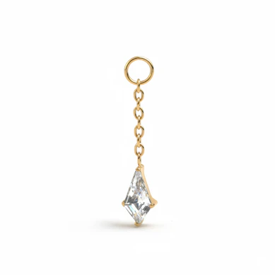 Pendente com pedra em forma de diamante