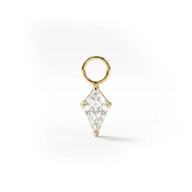 Pendente simples em titânio com pedra com corte diamante