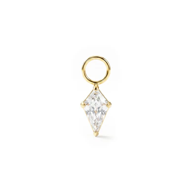Pendente simples em titânio com pedra com corte diamante