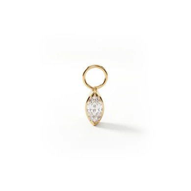 Pendente simples em titânio com pedra com corte marquise