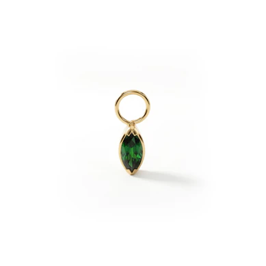 Pendente simples em titânio com pedra com corte marquise