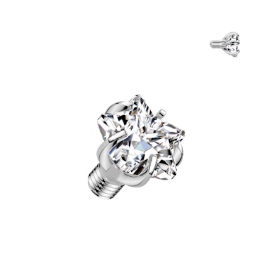 Topo de dermal em titânio com estrela de pedras