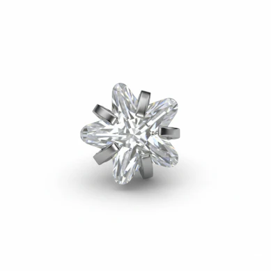 Topo de dermal em titânio com estrela de pedras