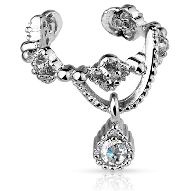 Earcuff com uma pedra pendurada