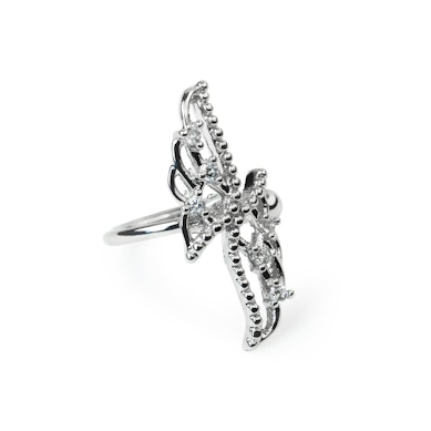 Ear cuff com asas em aço cirúrgico - prateado